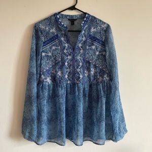 Blue Babydoll Top